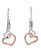 Unique and co, Sterling Silver, Rose Gold Plate, Double Heart interlocking, drop earrings - ME-612