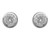 classic, stylish, stud, earrings, silver, rub over, cubic zirconia - H1833/C