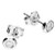 classic, stylish, stud, earrings, silver, rub over, cubic zirconia - H3183/C