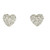 Silver, elegant, cute, sparkle, flower detail, heart design, cubic Zirconia, Harrisons own collection, drop earrings - ES3205