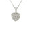 Silver, elegant, cute, sparkle, flower detail, heart design, cubic Zirconia, Harrisons own collection, pendant - PS10339