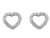 silver, stud earrings, cute, heart, outline, cubic zirconia, day to evening wear, Harrisons collection - R8266/C