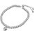 silver, classic, stylish, elegant evening and day wear, heart charm dangle, beaded, slider bracelet - H1451/S