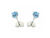 sterling silver, blue topaz, december birthstone, claw set, earrings, studs, stone set, 5001esilbt