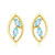 Gold Plated Marquise shaped Earrings  - ME-1062