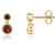 Harrisons jewellers, tradtional jewellery, classic, 9ct yellow gold, double round drop garnet stud earrings - 03-20-374