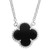 H6401/O, clover, black, onyx, necklace, silver necklace, pendant