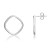 classic, stylish, 9ct white gold, open square, everyday wear, stud earrings - 10-06-238