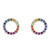silver, earrings, studs, ladies earrings, gift, round, circle, open circle, multicolour, cubic zirconia, Harrisons jewellers, own line collection, 3882MCZ