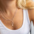 Silver Open Circle Pearl Necklace - 97734FP