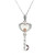 9ct white gold, diamond, heart, key, pendant, floating diamond, twisted, 18inch chain - DP516w