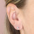 Silver Cubic Zirconia Flower Stud Earrings - H7106/S