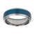 Unique and co, ring/band, tungsten carbide, blue IP Plating inlay, 7mm wedding band - TUR-123-58 UK Size Q1/2