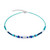 coeur de lion, necklace, silver, green, blue, aqua, turquoise,  anniversary, march, december, iconic, geocube, silver, stainless steel, gift, 3046/10-0607