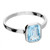 sterling silver, ring, rectangle, engagement, rub over, blue topaz, gift, birthday present, H4212/B