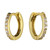 silver, silver hoops, huggie hoops, 10mm, hinged hoops, cubic zirconia, gold plated, H4437/Y