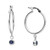 silver, silver hoops, blue stone drop, 15mm, hinged hoops, H4496/I