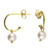 silver, silver hoops, hoops, 14mm, gold plated,  hinged hoops, post and butterfly,  H4633/Y