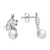 silver, post and butterfly, cubic zirconia, stud earrings,  earrings, H7111/S, everyday wear, freshwater pearl