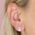 Silver small Leaf CZ and Pearls Stud Earrings - H7214/S