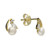 silver, post and butterfly, cubic zirconia, stud earrings,  earrings, H7214/Y, everyday wear, freshwater pearl, gold plated