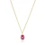 sif jakobs, necklace, pendant, pink, cubic zirconia, sale, gift, sterling silver, 18 inch, 45cm length, gold plated,  SJ-N2353-PKCZ-YG