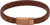 Unique and co. bracelet, leather, woven matte Brown IP Plated clasp, matte and polished - B477LC