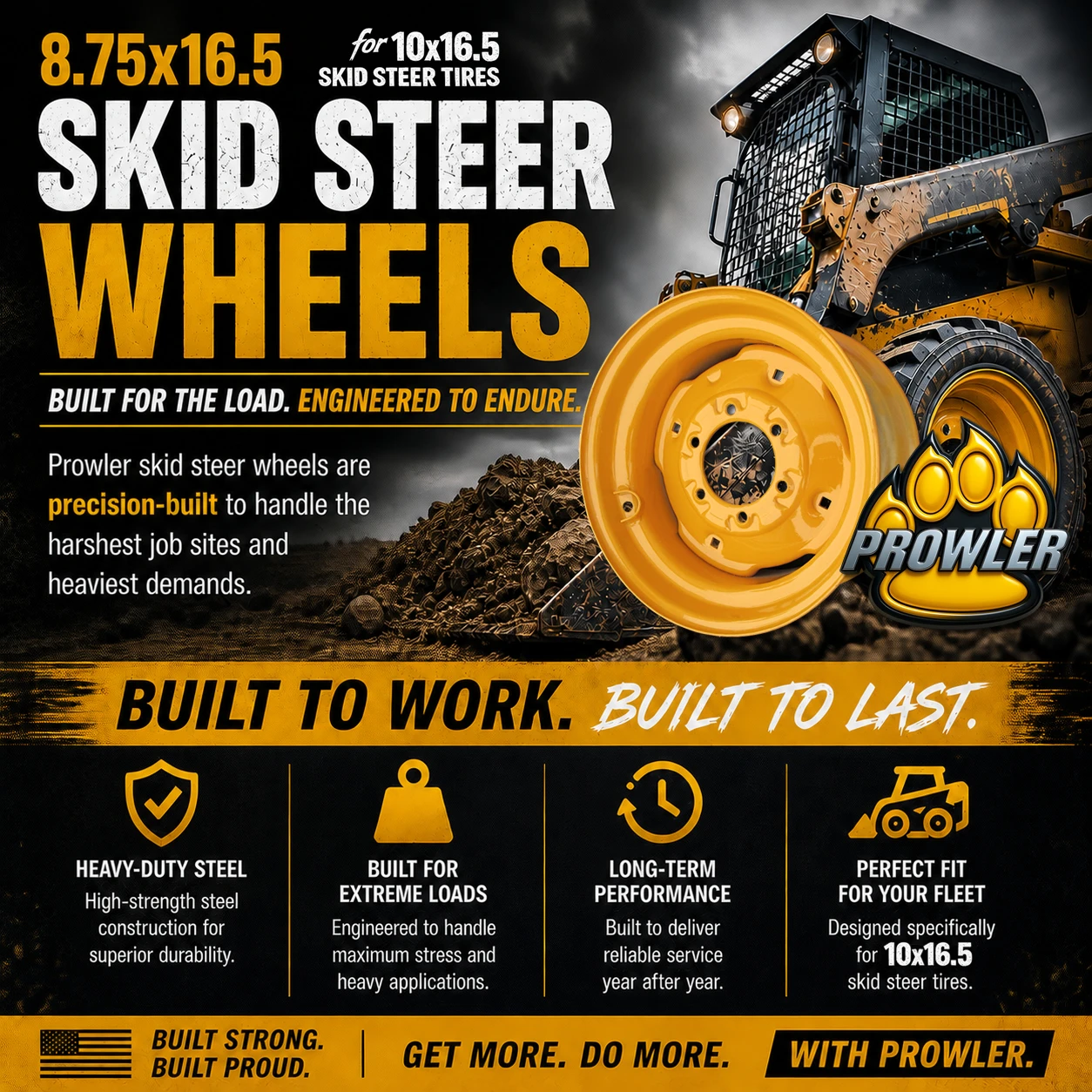 6-Lug Skid Steer Wheels