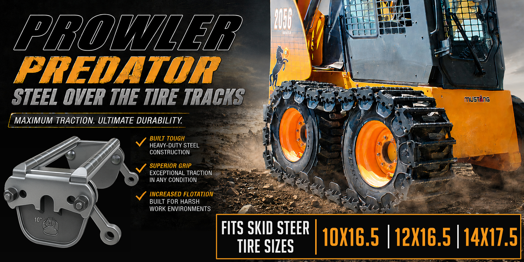 Predators Steel Over The Tire Tracks For Skid Steers