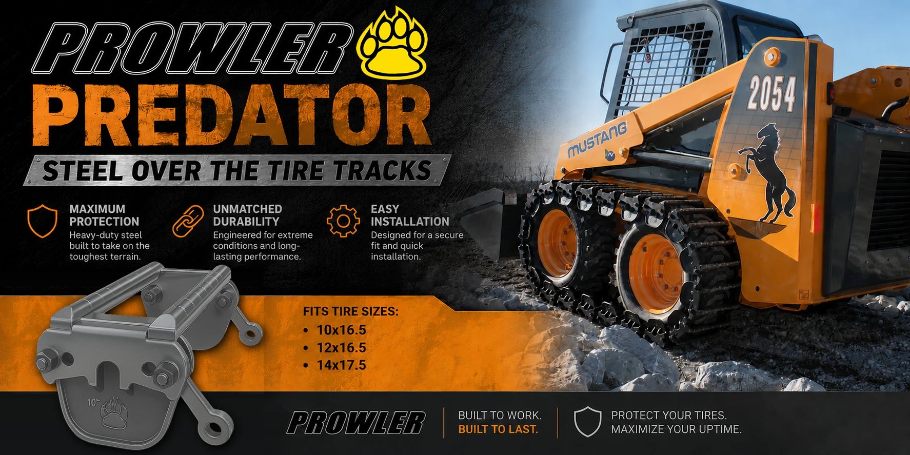 Predators Steel Over The Tire Tracks For Skid Steers