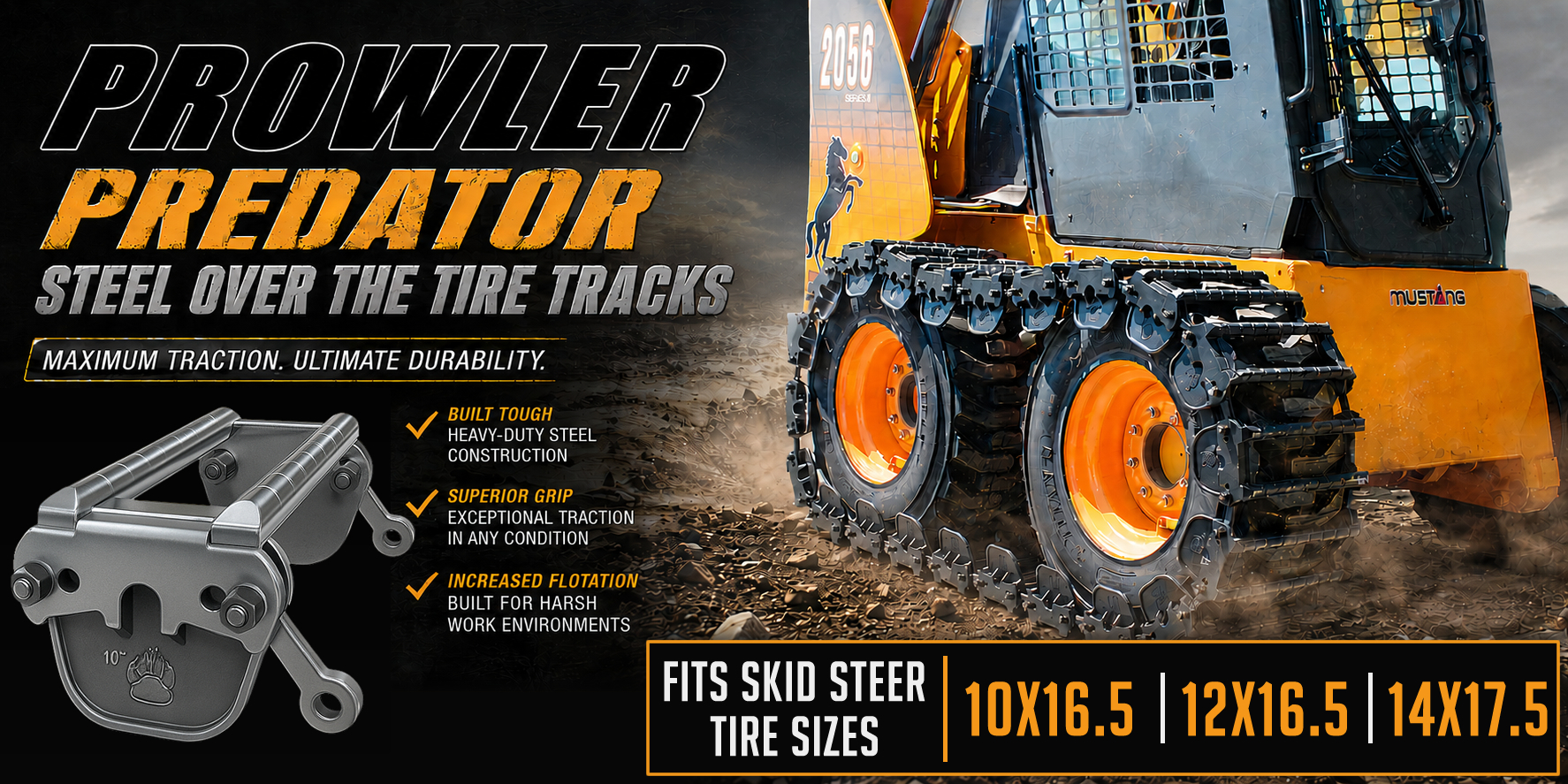 Predators Steel Over The Tire Tracks For Skid Steers
