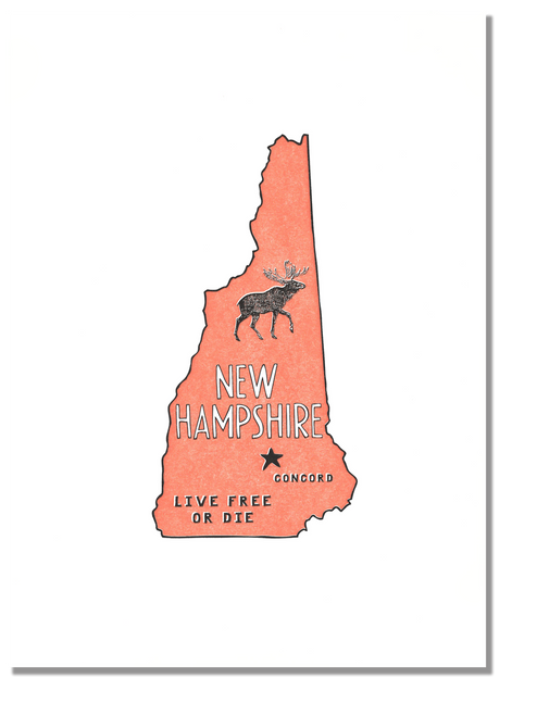 New Hampshire State Print: Live Free or Die