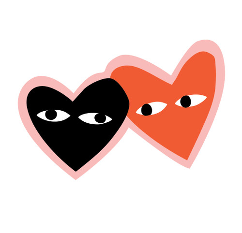 Pink Double Hearts sticker