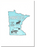 Minnesota State Print: Land of 10,000 Lakes