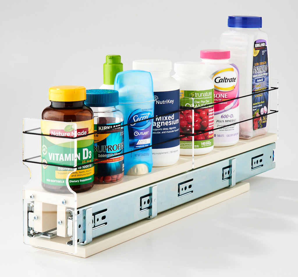 3x1x22 Spice Rack Drawer Cream - Versatile Organization