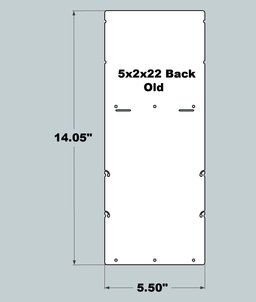 5x2x22 Replacement Back - OLD Base Design