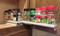 Spice Rack 22 x 1 x 11, Cream - Loaded Drawer Out