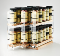222x2x11 Spice Rack, Maple - 3 Independent Drawers, Compact Spice Jar Storage