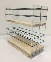 22x2x11 Spice Rack, Maple
Unit: 4.6" wide x 10.75" tall x 10.6" depth
Drawers: (2) 2.1" wide x 10.05" long