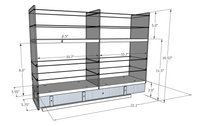 5x2x22 Storage Solution Drawer - Dimensioned