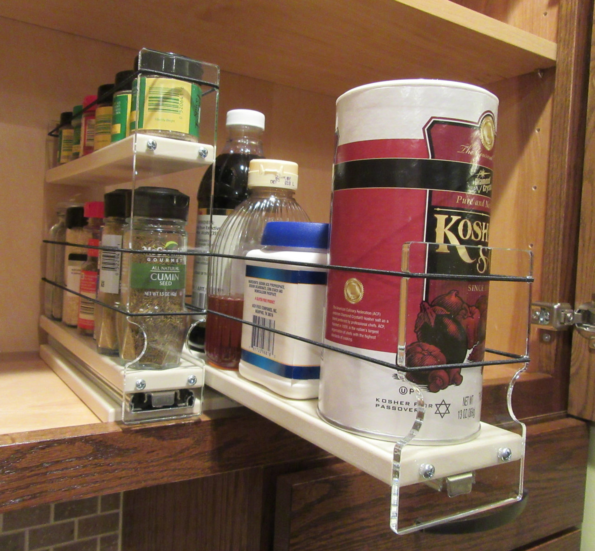 Vertical Spice - 222X1.5X11 DC - Spice Rack - 3 Drawers - 15 Regular/15 Half-Size Capacity - Cabinet Mounted