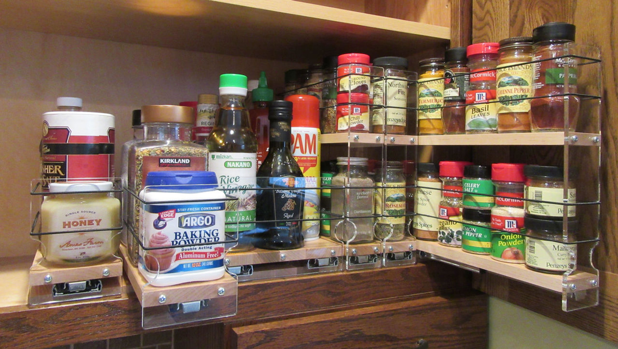 Kitchen Spice Rack Organization Back of Pantry Door - SUGAR MAPLE notes