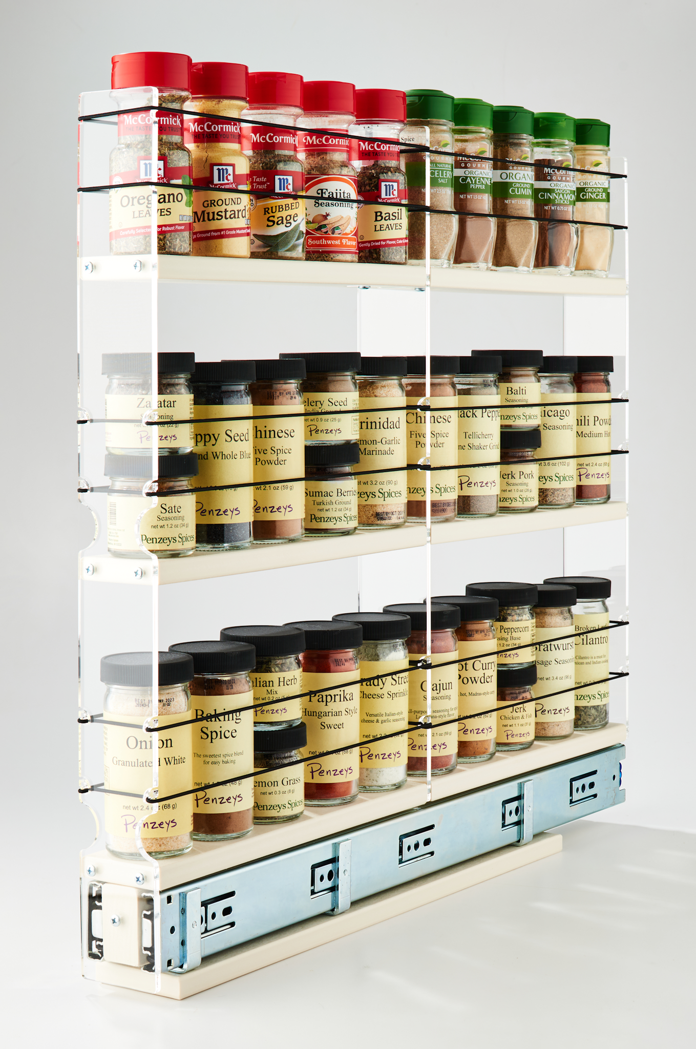 Expandable Spice Drawer Organizer Rack, Seasoning Storage Shelf