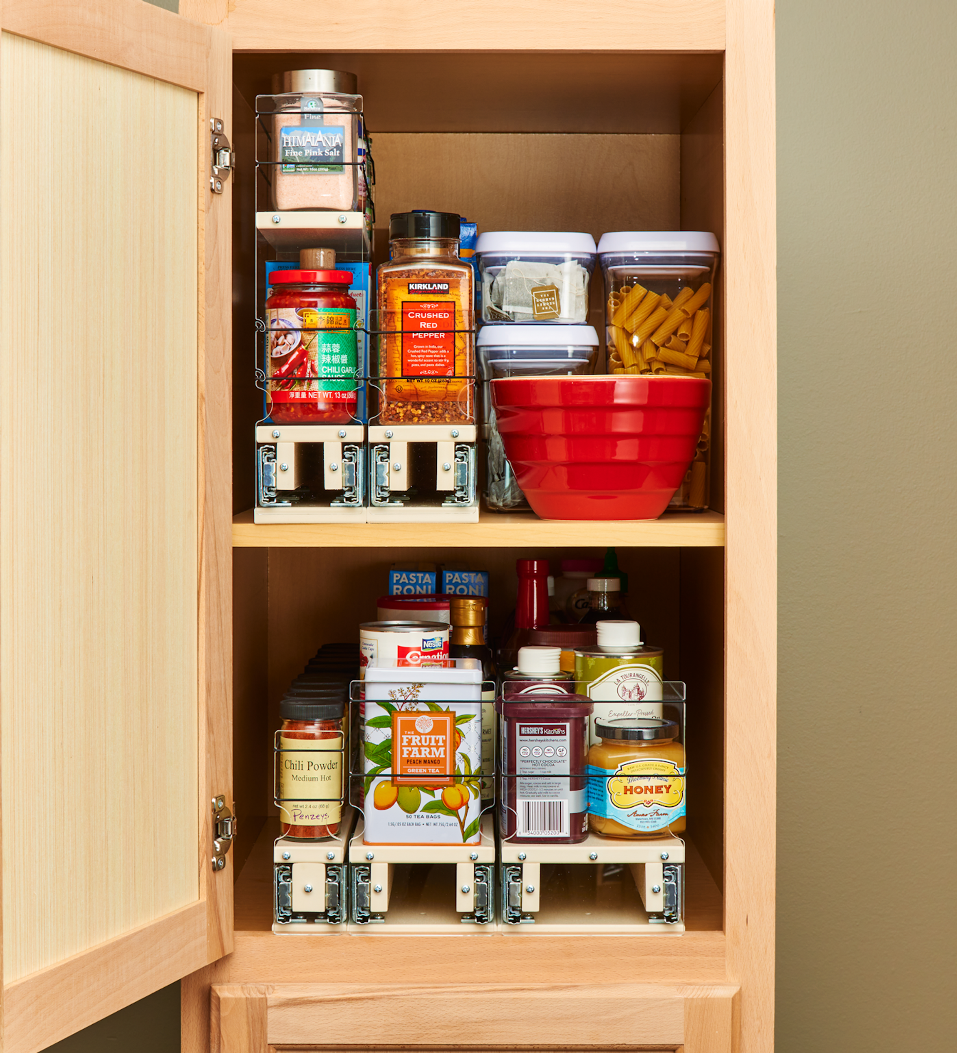 Vertical Spice Heavy Duty Pull Out Cabinet and Pantry Organizer Drawer -  Storage Caddy - Sliding Spice Rack, Snap Action, Store Spices with Style  and