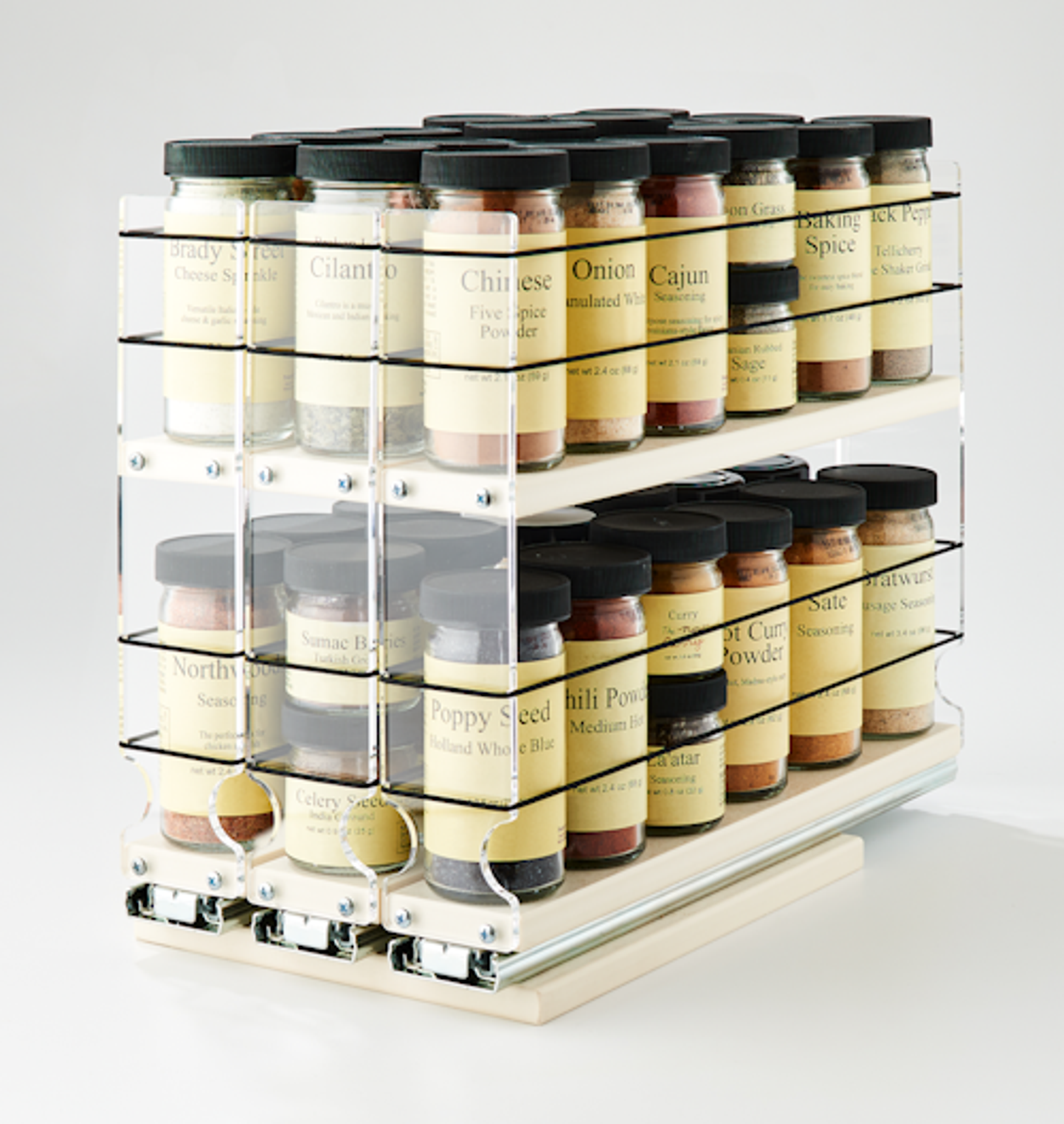 222x2x11 Cream Multi Level Spice Rack - Vertical Spice