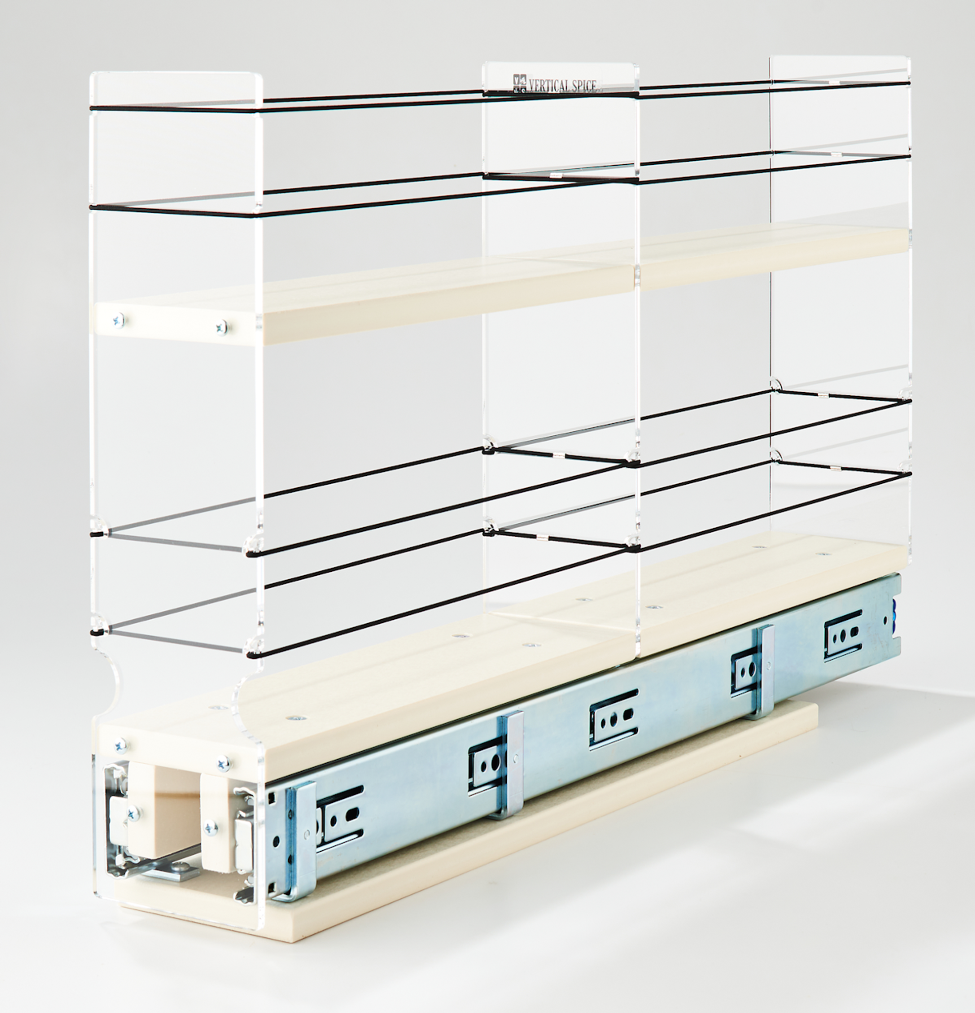 Vertical Spice - 2x2x14 DC - Spice Rack Narrow Space - 12 Capacity - Drawer Access