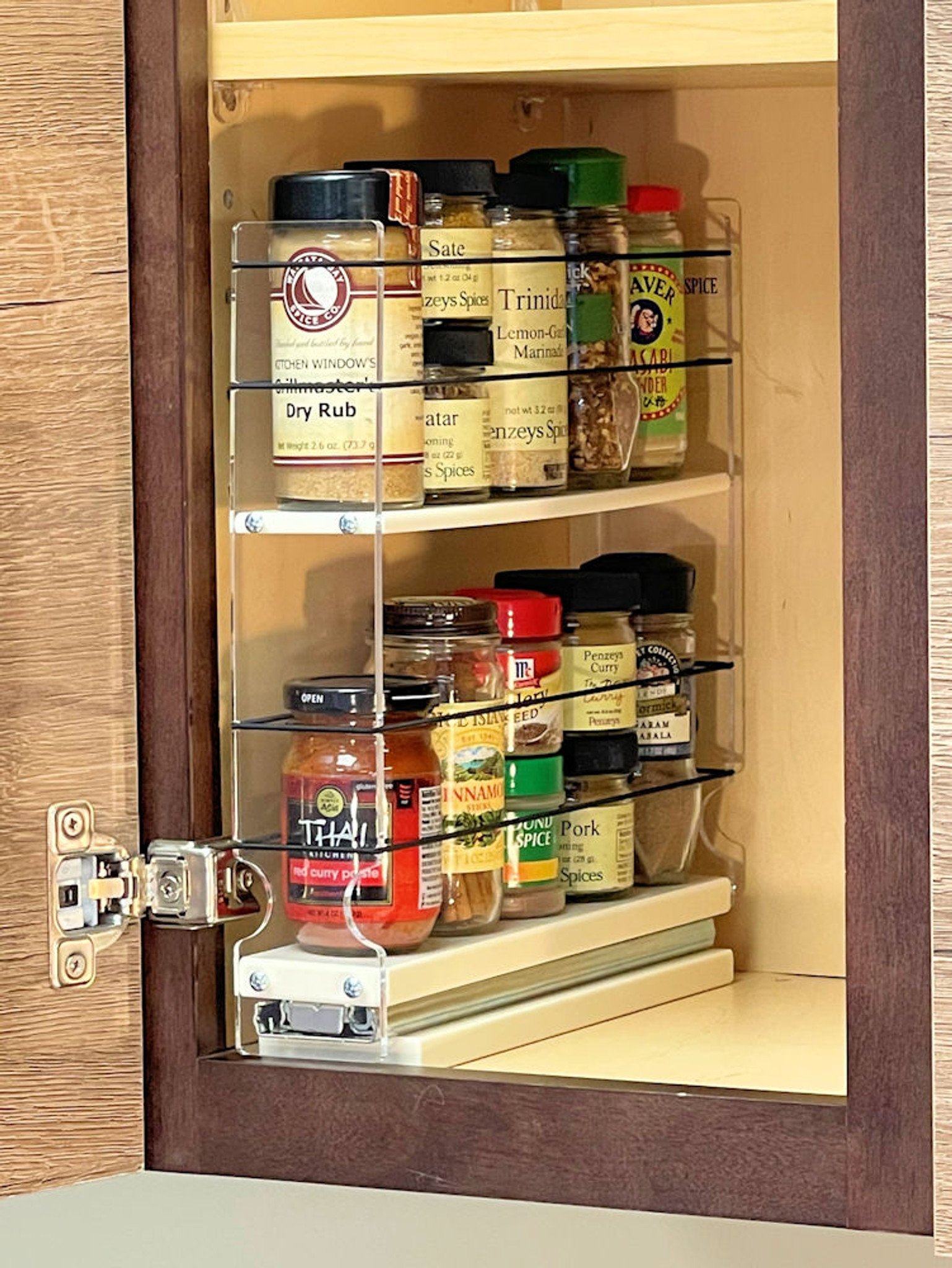 2x2x11 Cream Cabinet Spice Rack | Pull Out Spice Cabinet Insert