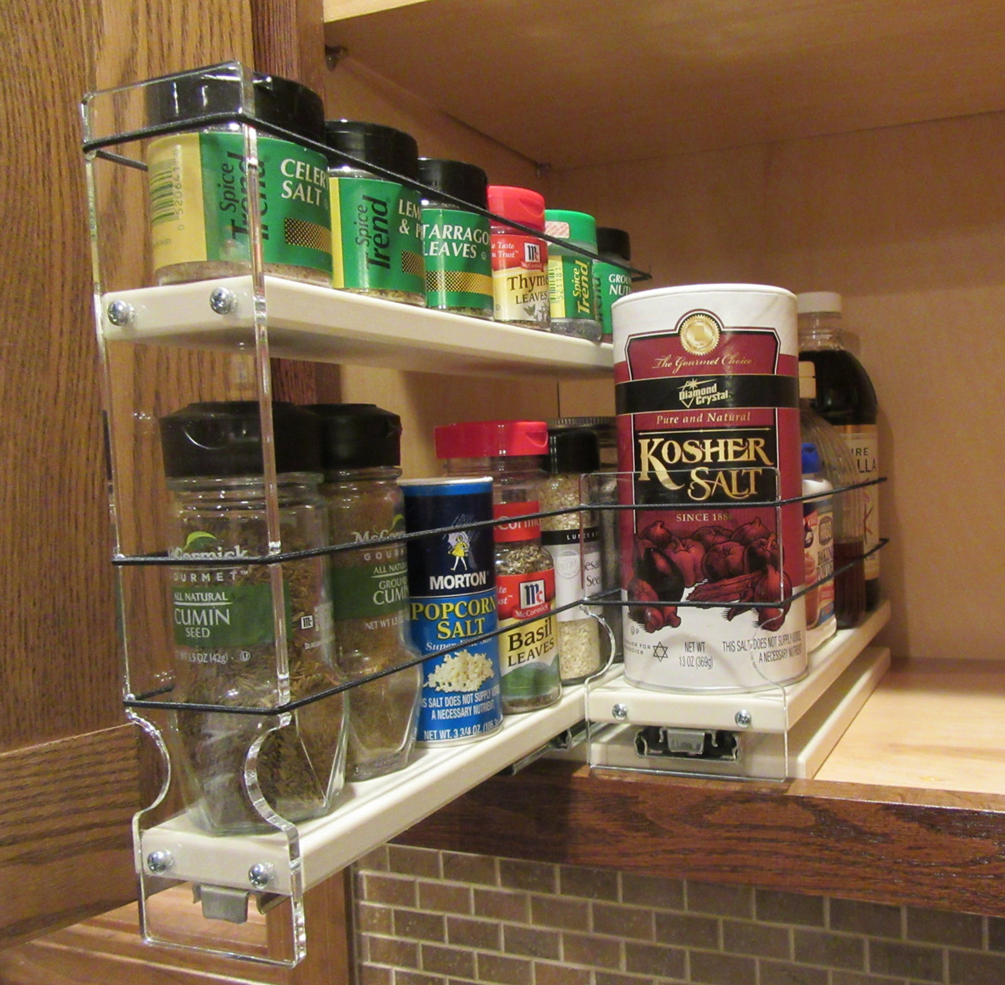 22x2x11 Cream Two Tier Spice Rack