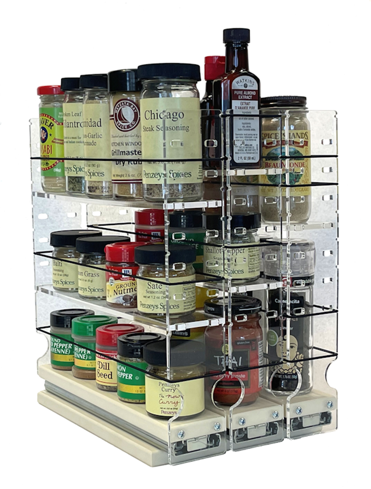 Vertical Spice Cabinet Mounted 2 Tier Sliding Storage Drawer Organizer,  Cream, 1 Piece - Fry's Food Stores