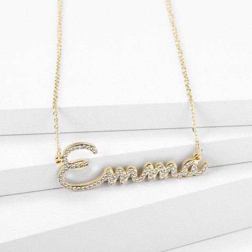 CUSTOM GLACIER NAMEPLATE NECKLACE